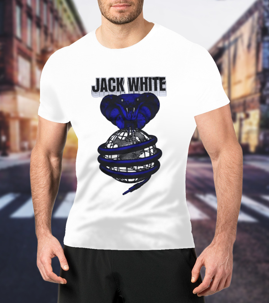 Jack White Cobra Wrapped Around Globe Music Band T-Shirt