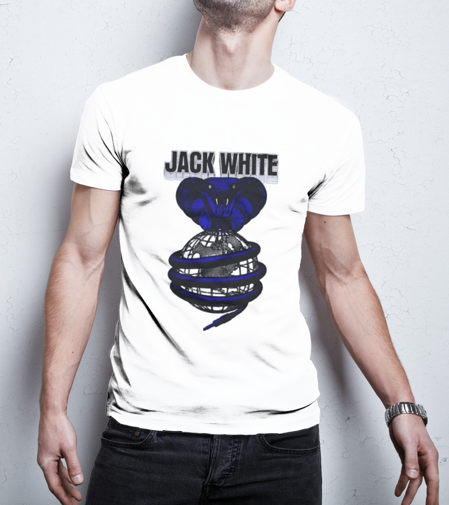 Jack White Cobra Wrapped Around Globe Music Band T-Shirt