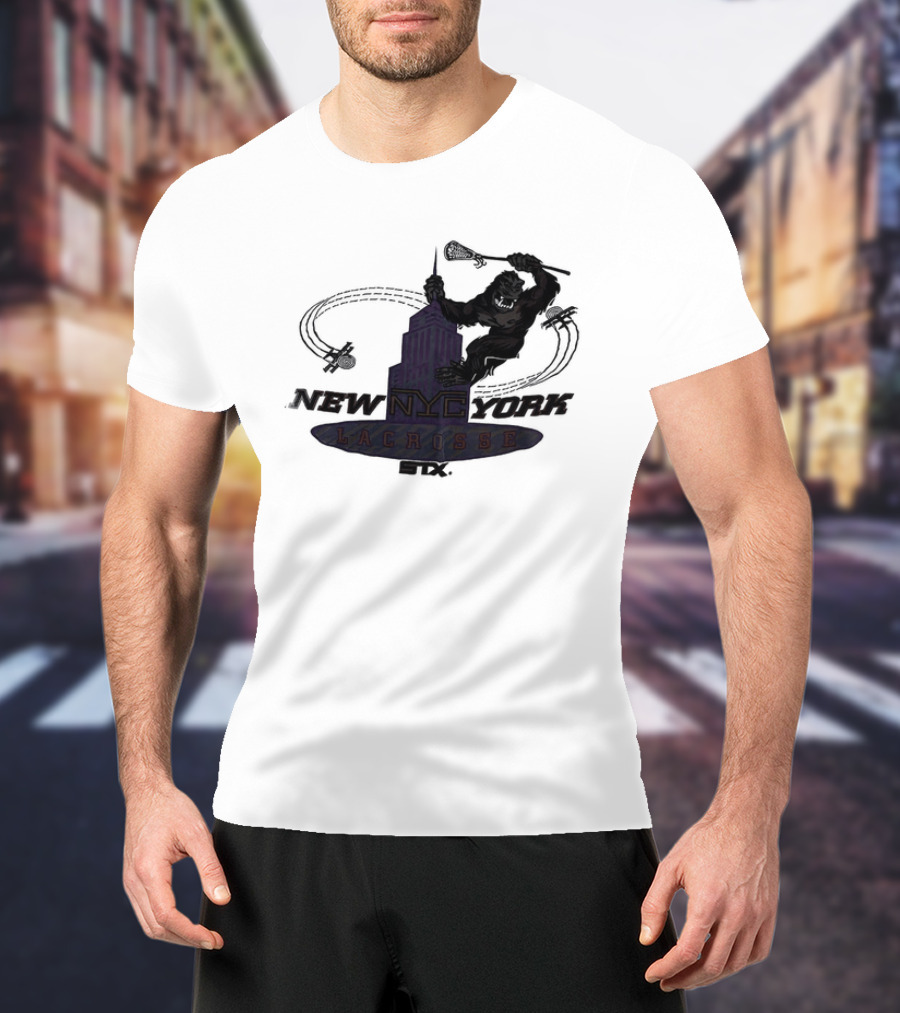 King Kong Empire State Building New York Lacrosse T-Shirt