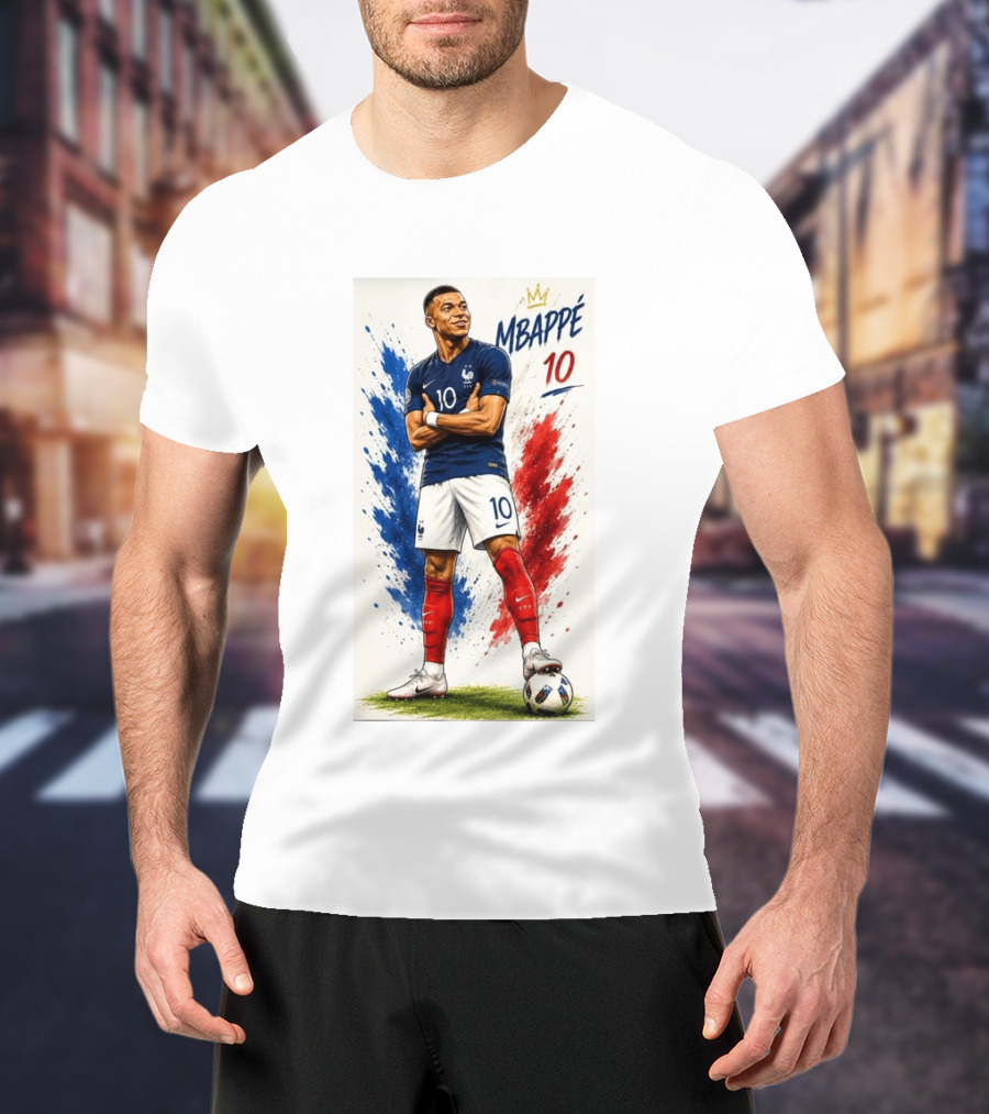 Kylian Mbappé France Soccer KM10 Caricature Star T-Shirt