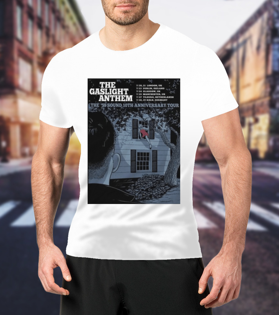 The Gaslight Anthem The '59 Sound 10th Anniversary Tour London Dublin Glasgow Manchester Tilburg Koln T-Shirt