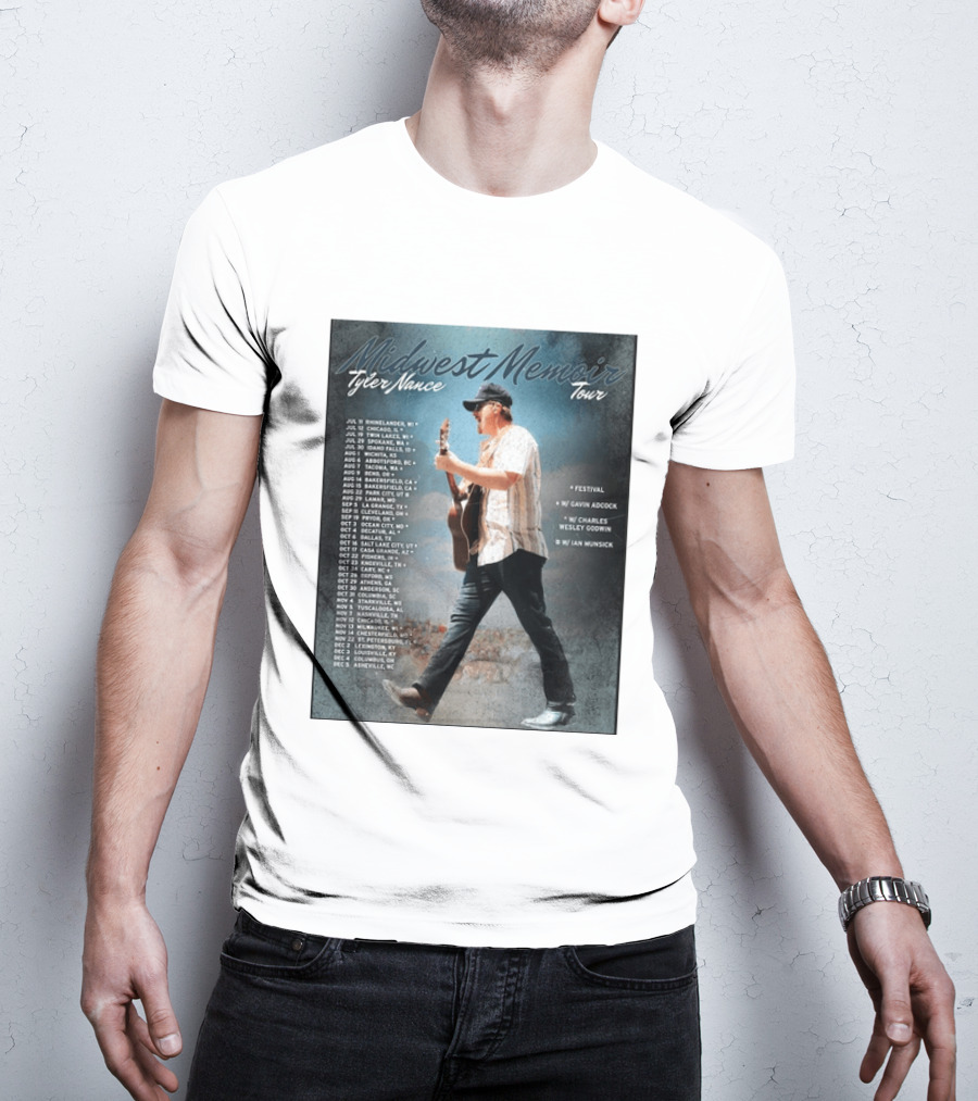 Midwest Memoir Tyler Nance Tour 2026 With Gavin Adcock Charles Wesley Godwin Ian Munsick T-Shirt