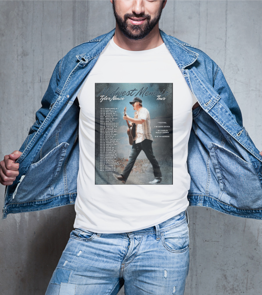 Midwest Memoir Tyler Nance Tour 2026 With Gavin Adcock Charles Wesley Godwin Ian Munsick T-Shirt