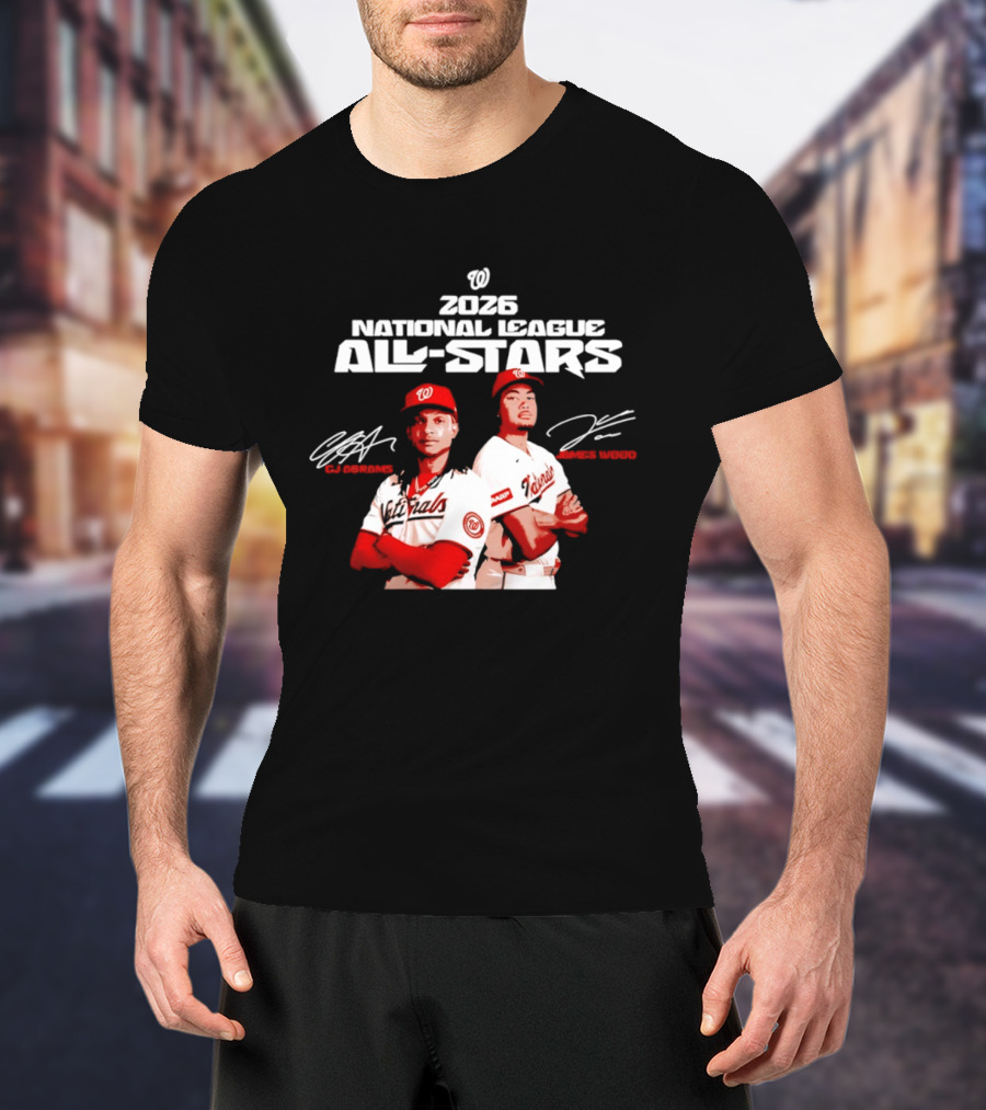 2026 Washington Nationals CJ Abrams James Wood National League All Stars T-Shirt