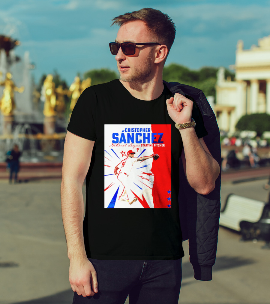 Cristopher Sánchez Philadelphia Phillies National League Starting Pitcher Red White Blue Stars T-Shirt