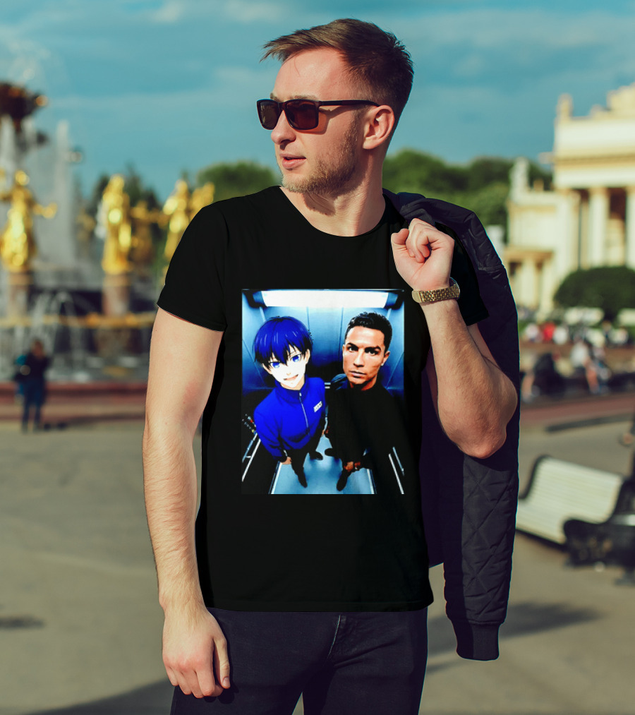 Ema Isagi Cristiano Ronaldo Collaboration Blue Lock Anime Football Star T-Shirt