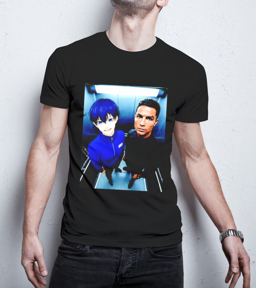 Ema Isagi Cristiano Ronaldo Collaboration Blue Lock Anime Football Star T-Shirt