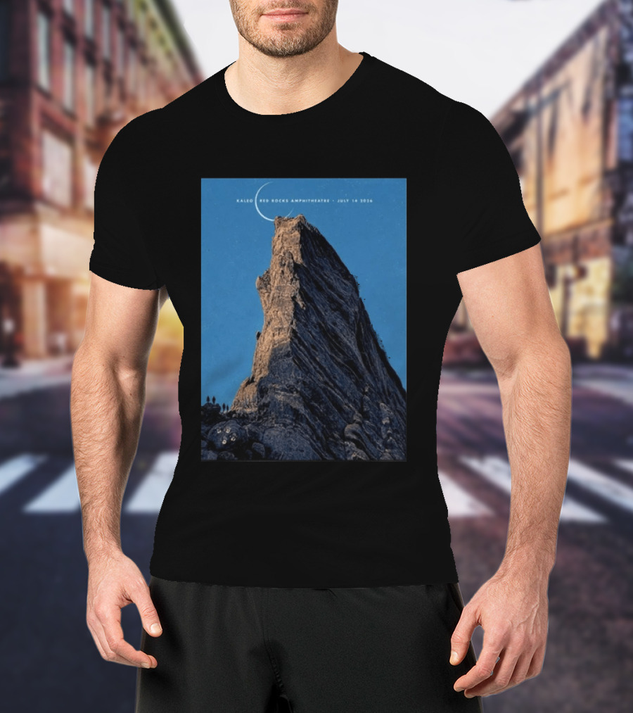 Kaleo Red Rocks Amphitheatre July 14 2026 Show Rocky Landscape Moonlit Scene T-Shirt