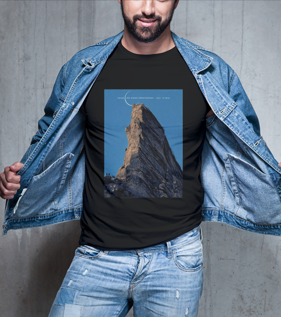 Kaleo Red Rocks Amphitheatre July 14 2026 Show Rocky Landscape Moonlit Scene T-Shirt