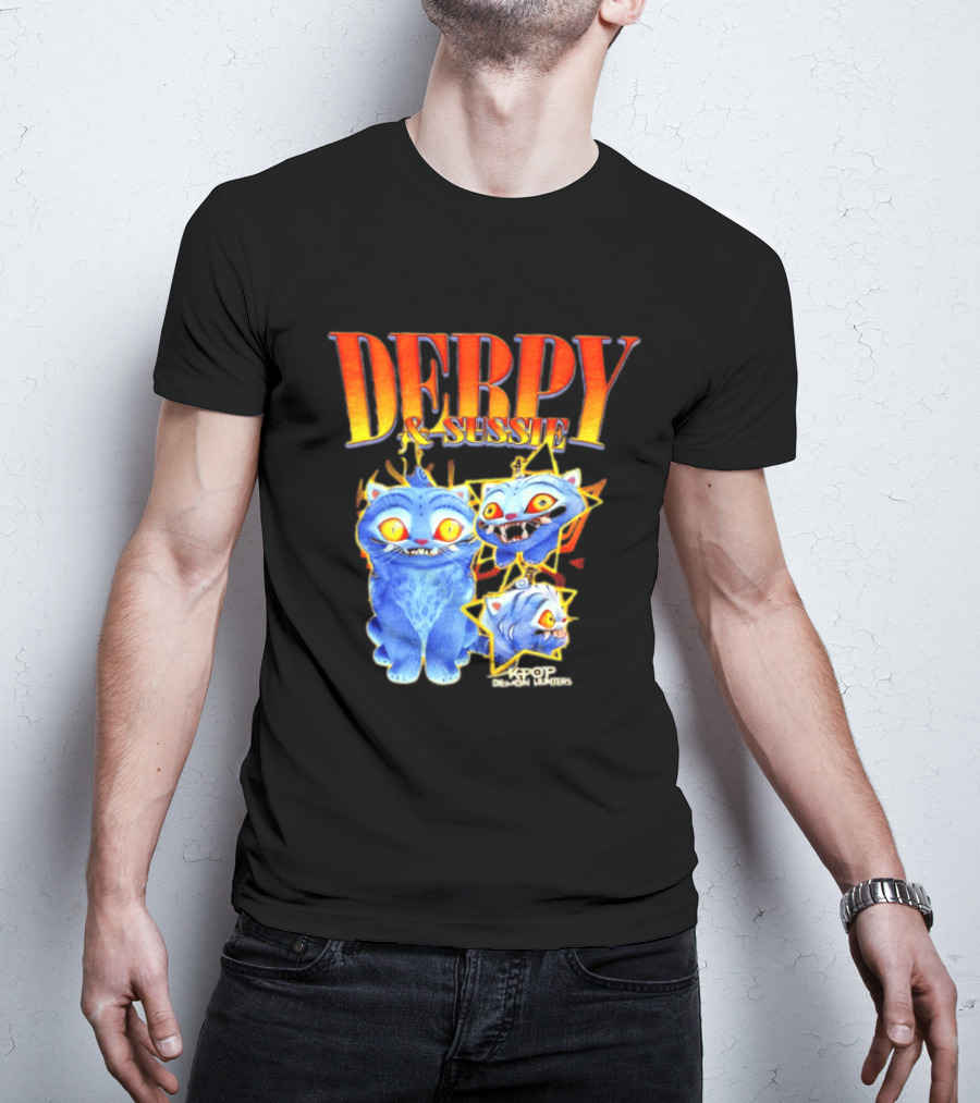 Derpy And Sussie KPop Demon Hunters 2026 Blue Cat Stars T-Shirt