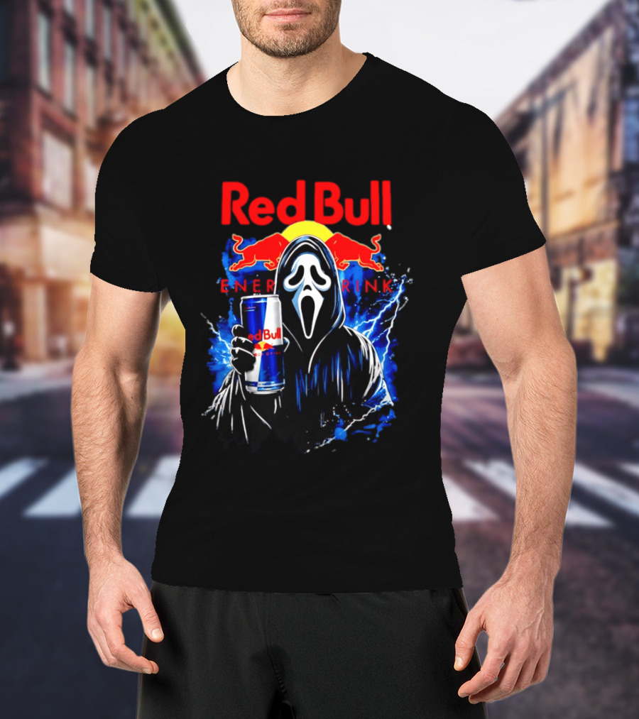 Red Bull Energy Drink Ghostface Scream Bootleg T-Shirt