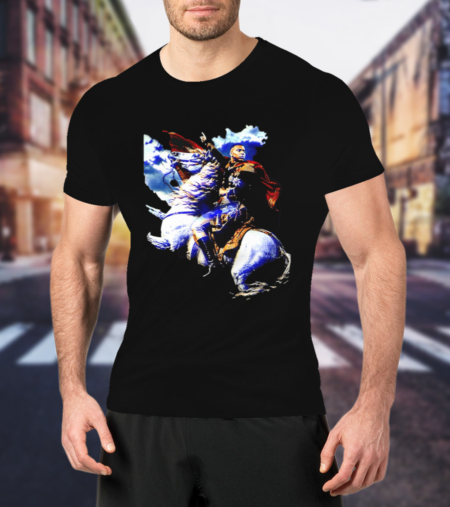 Kylian Mbappe Napoleon Bonaparte Crossing Alps Painting Horse Rider T-Shirt