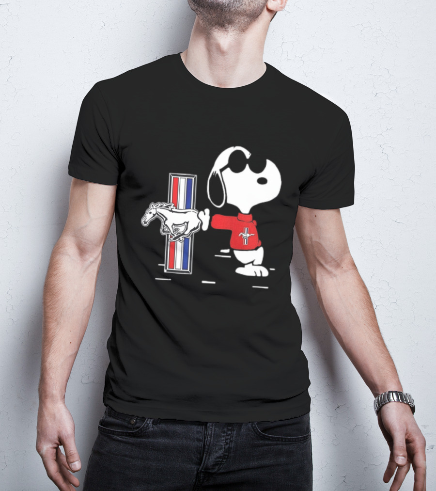 Snoopy Peanuts Ford Mustang Red Sweater Classic Mustang Pony T-Shirt