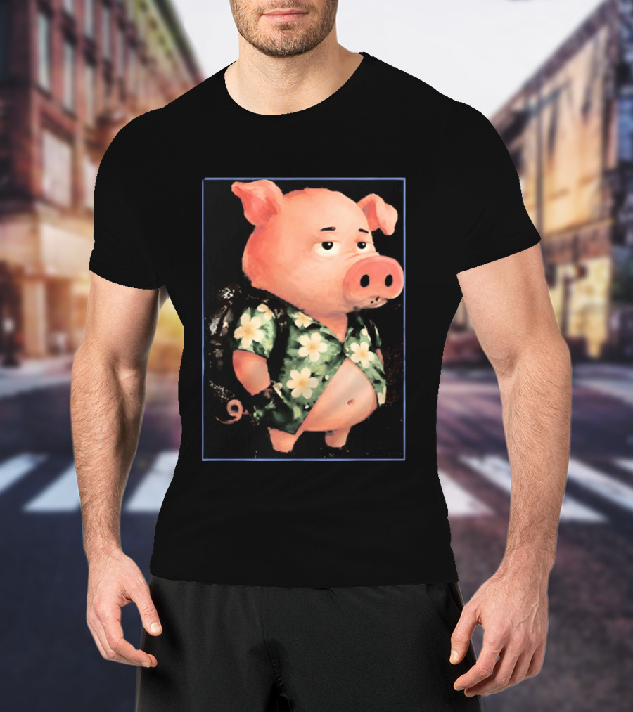Nice Enjoy The Little Things Hawaiian Pig Floral T-Shirt