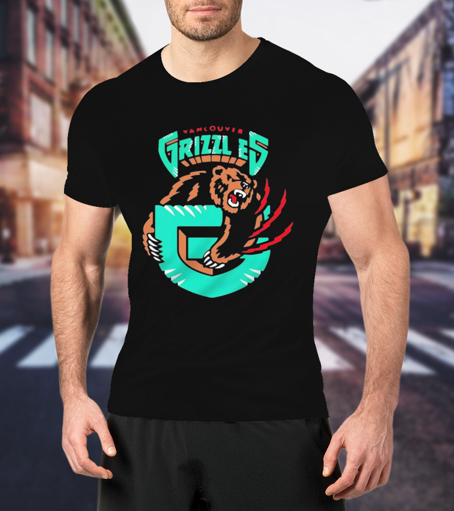 Vancouver Grizzlies Bear Claw Retro Sports Emblem Men's T-Shirt