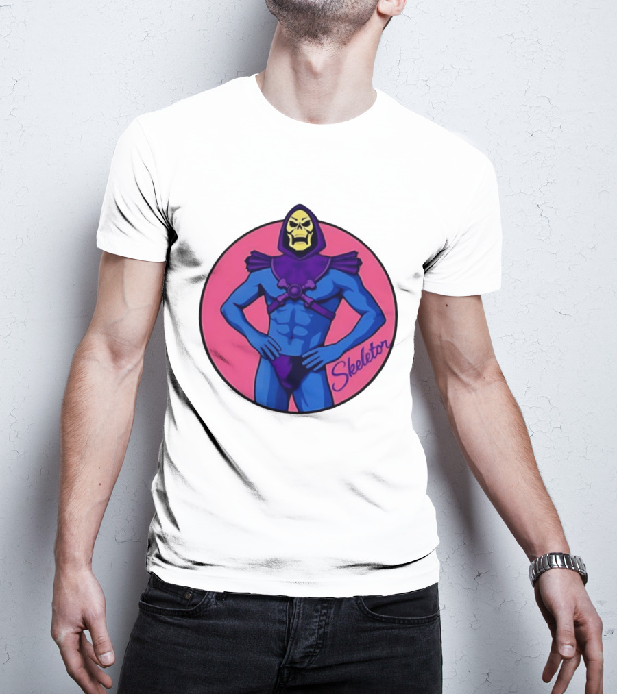 Skeletor Powerful Stance Pink T-Shirt