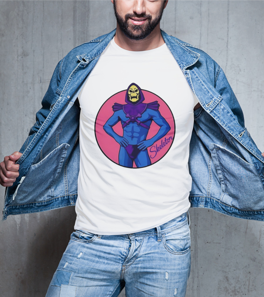 Skeletor Powerful Stance Pink T-Shirt