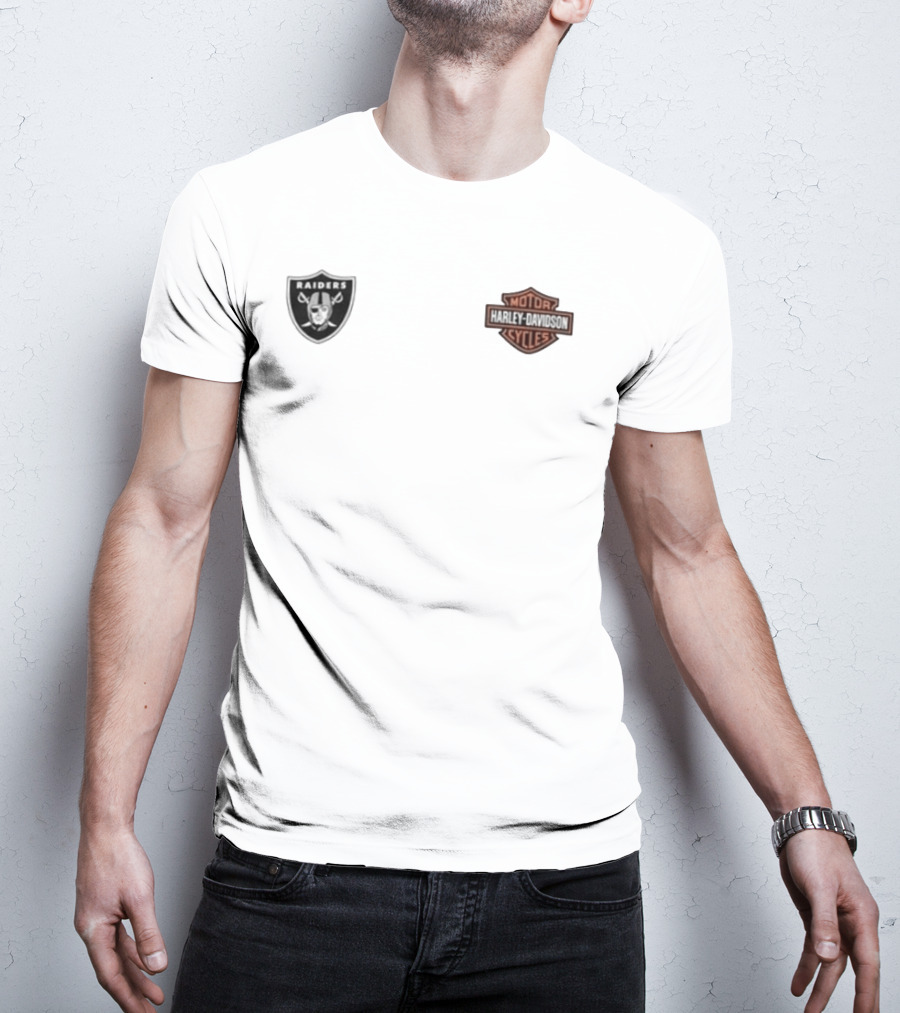 Las Vegas Raiders Harley Davidson Ride Loud Sundays Roll Built For Game Day T-Shirt