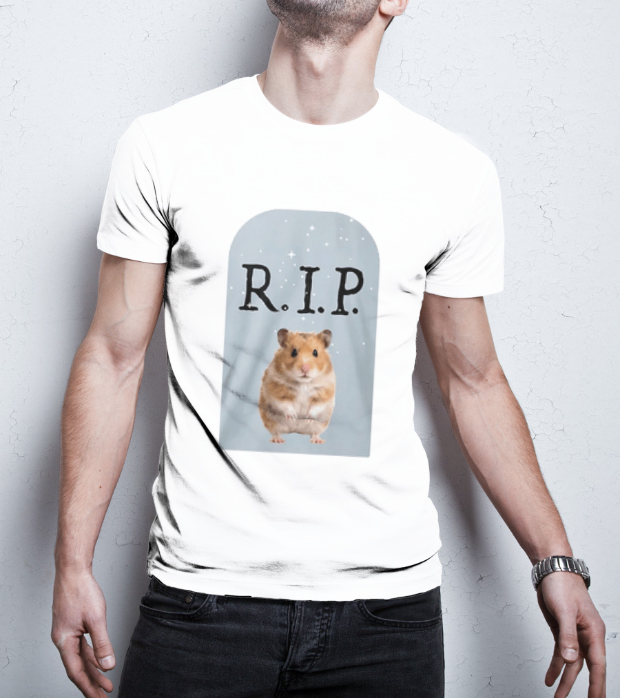 R.I.P. Lil Cenat Hamster Memorial With Stars And Clouds T-Shirt