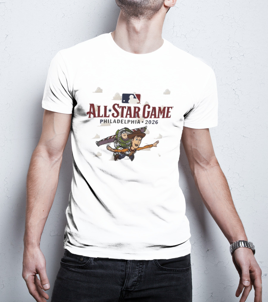 Toy Story Buzz Lightyear Woody All Star Game Philadelphia 2026 T-Shirt