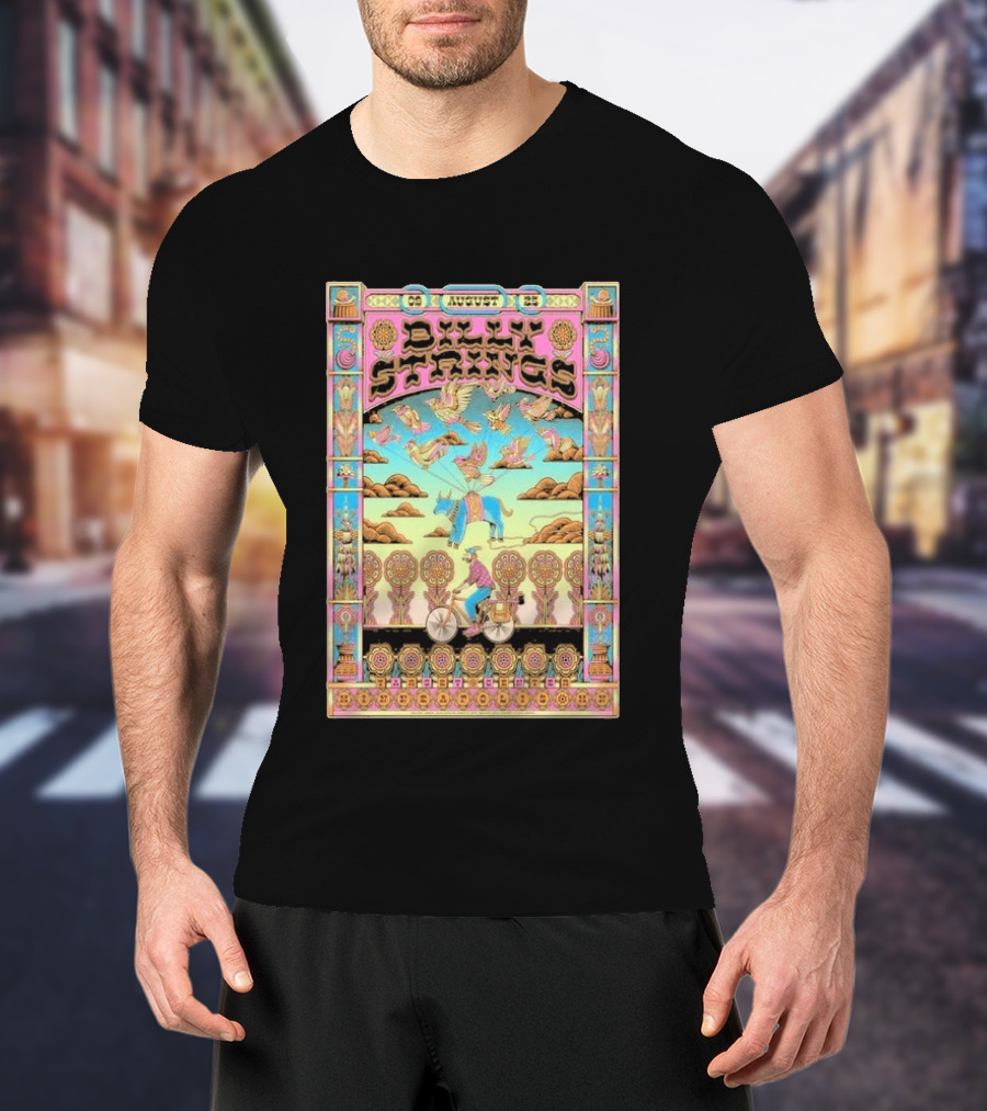 Billy Strings August 9 25 Minneapolis MN Psychedelic Style Birds Bicycle Rider T-Shirt