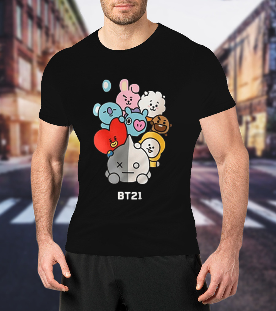 BT21 Characters Koya RJ Shooky Mang Chimmy Tata Cooky Van T-Shirt