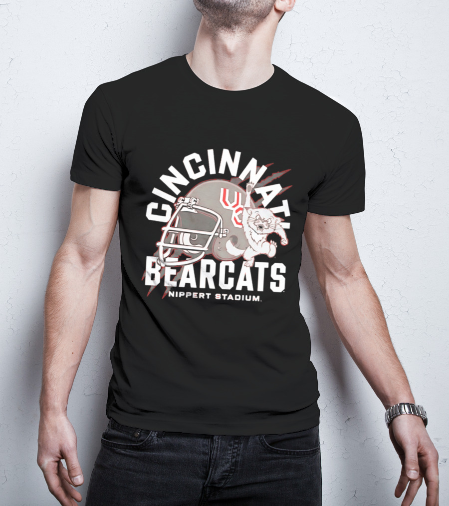 Cincinnati Bearcats Nippert Stadium Football Helmet T-Shirt