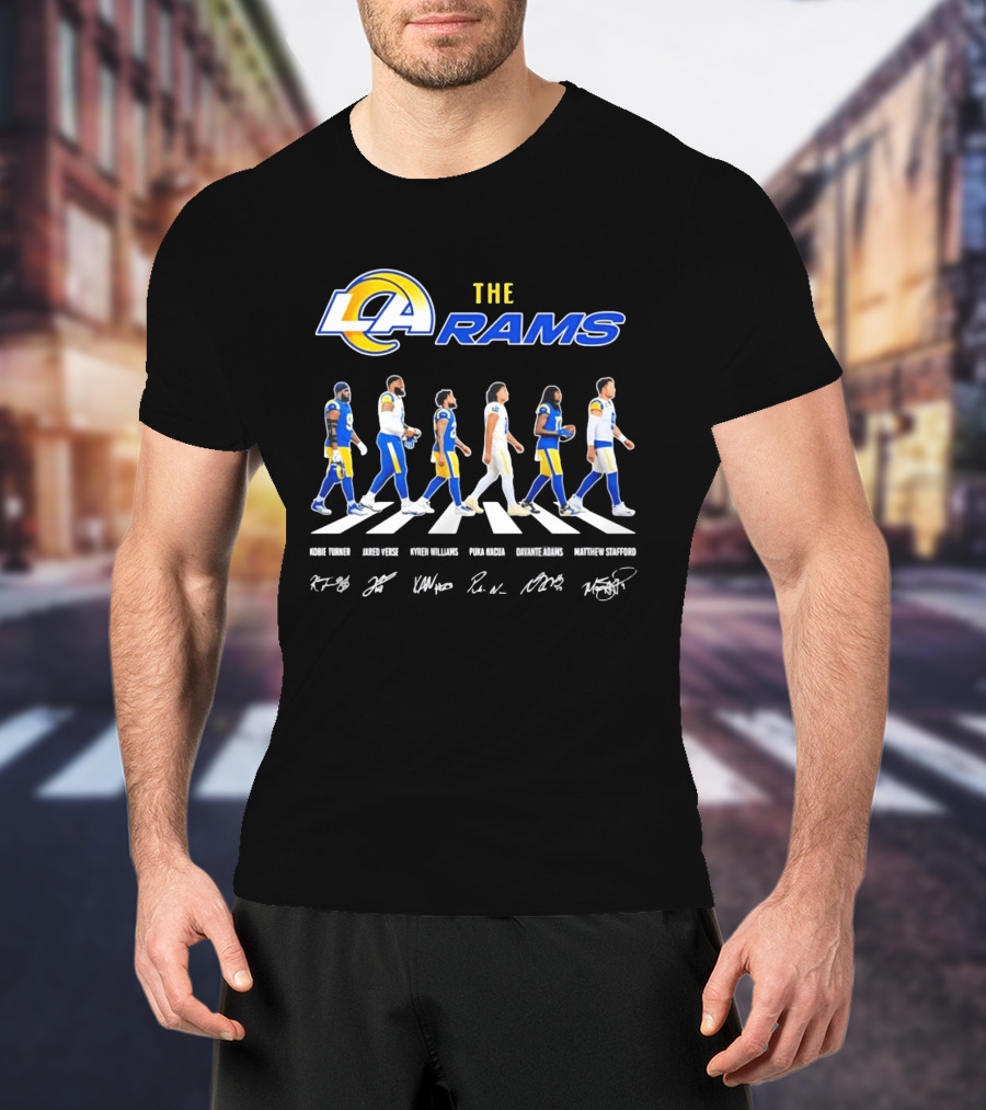 Kobie Turner Jared Verse Kyren Williams Puka Nacua Davante Adams Matthew Stafford The Rams Abbey Road NFL Players T-Shirt