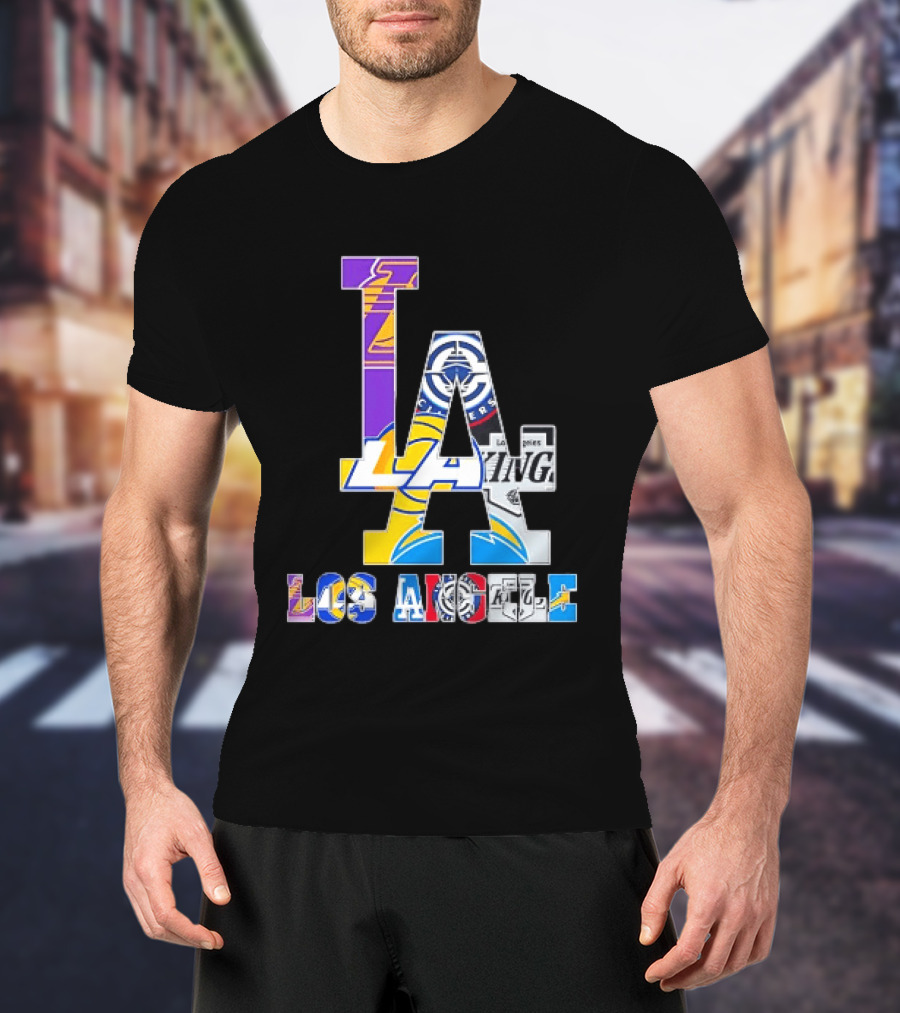 Los Angeles Lakers Clippers Kings Rams Chargers Fan Collection T-Shirt