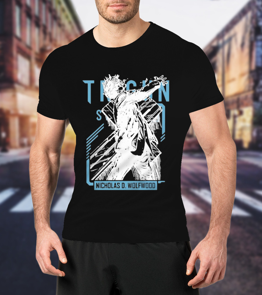 Trigun Stampede Nicholas D Wolfwood Cross Sketch T-Shirt