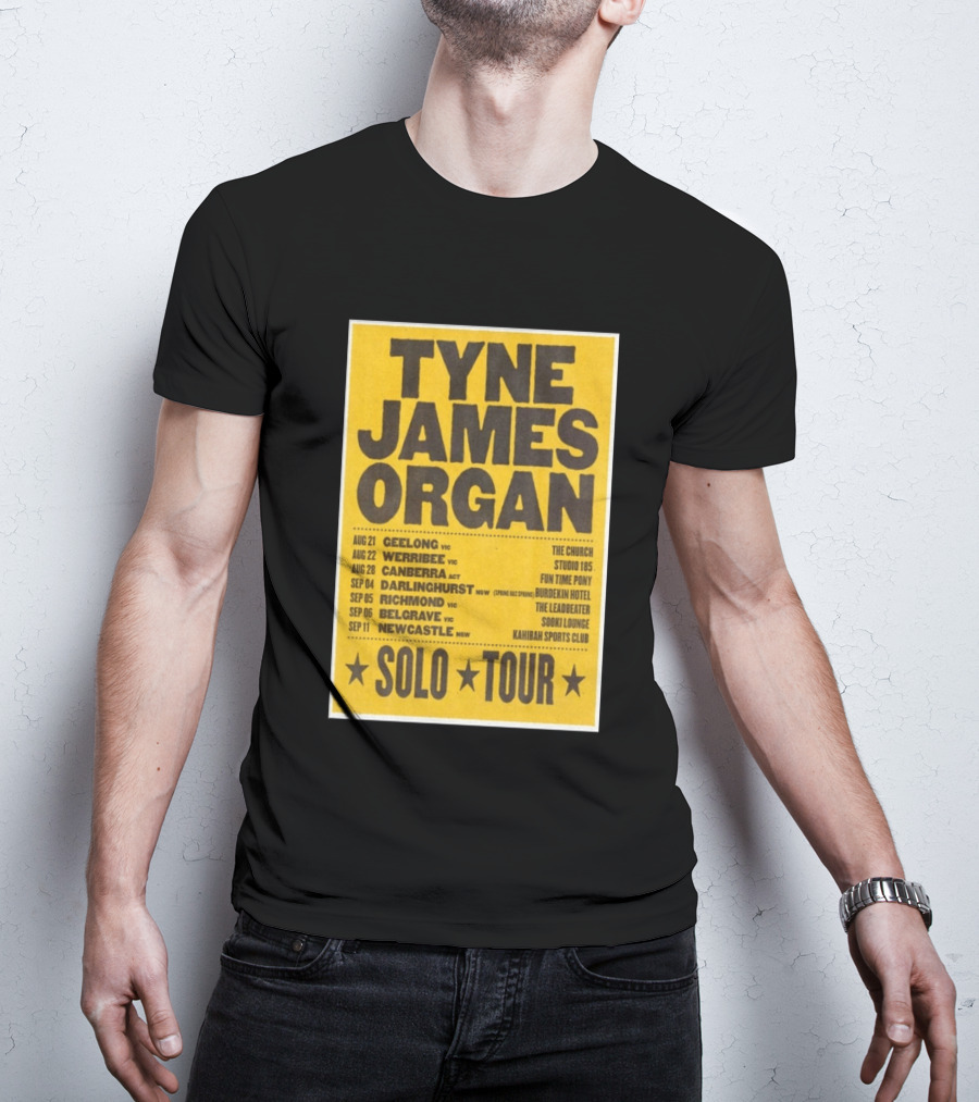TYNE JAMES ORGAN Australian Solo Tour 2026 Geelong Werribee Canberra Dates Venues T-Shirt