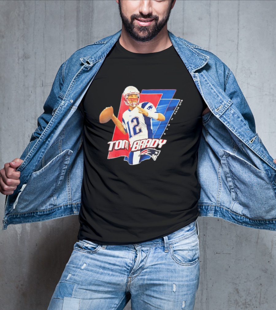 New England Patriots Tom Brady 12 Football Quarterback Iconic Action Pose T-Shirt