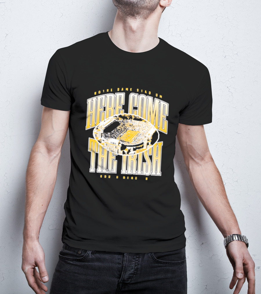 Notre Dame Stadium Here Come The Irish Football T-Shirt