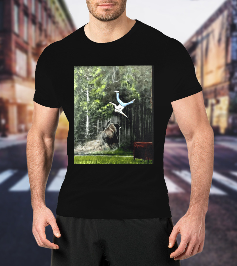 Raccoon Flaming Fart Chaos With Hippo And Unexpected Forest Flip T-Shirt