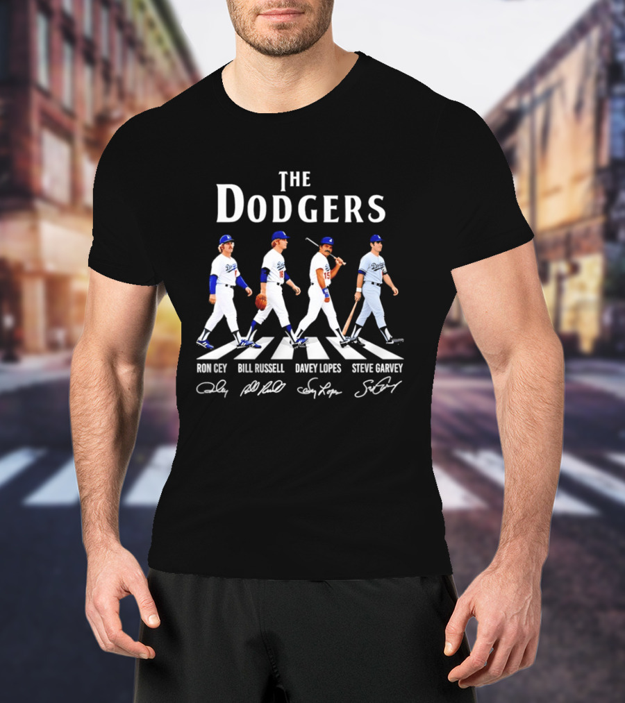 The Dodgers Ron Cey Bill Russell Davey Lopes Steve Garvey Walking T-Shirt