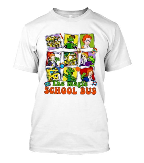 1+1 The Magic School Bus Characters And Adventure Scenes T-Shirt