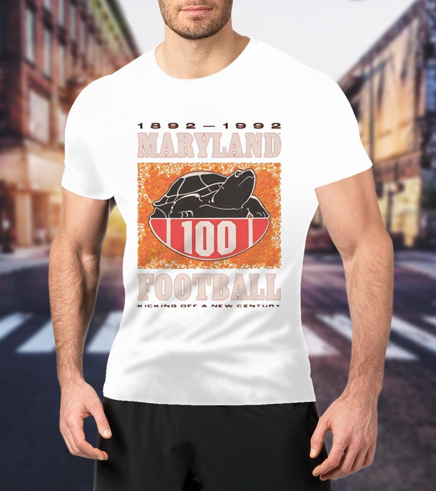 Maryland Football 1892 1992 Centennial Kicking Off A New Century Terps Turtle T-Shirt