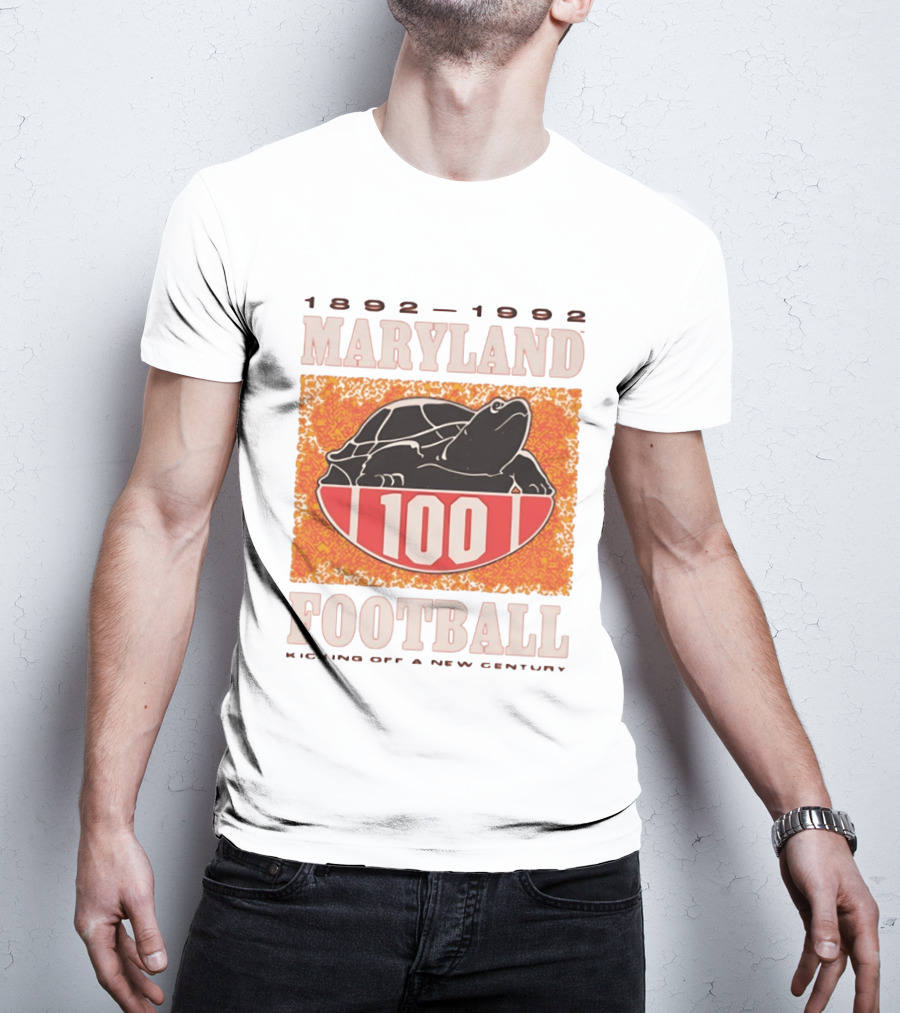 Maryland Football 1892 1992 Centennial Kicking Off A New Century Terps Turtle T-Shirt