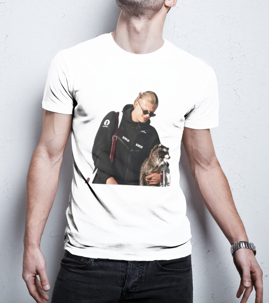 Erling Haaland Raccoon Meme Football KIWI K SPACE Texas T-Shirt