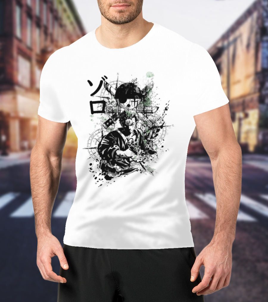 Japanese Kanji Ink Art With Splatter Effect T-Shirt
