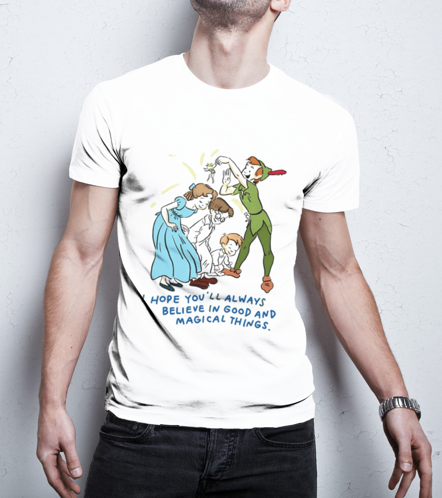 Peter Pan Believe In Good And Magical Things Wendy And Tinker Bell T-Shirt