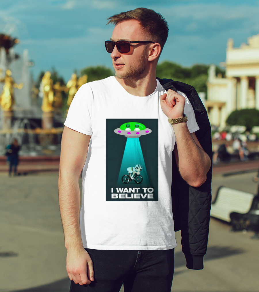 Pogacar UFO Cycling Aliens I Want To Believe T-Shirt
