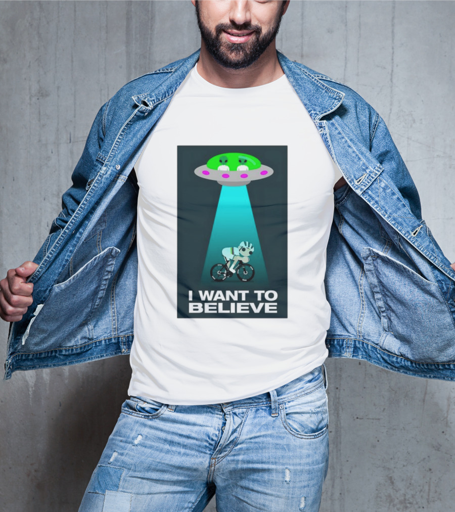 Pogacar UFO Cycling Aliens I Want To Believe T-Shirt
