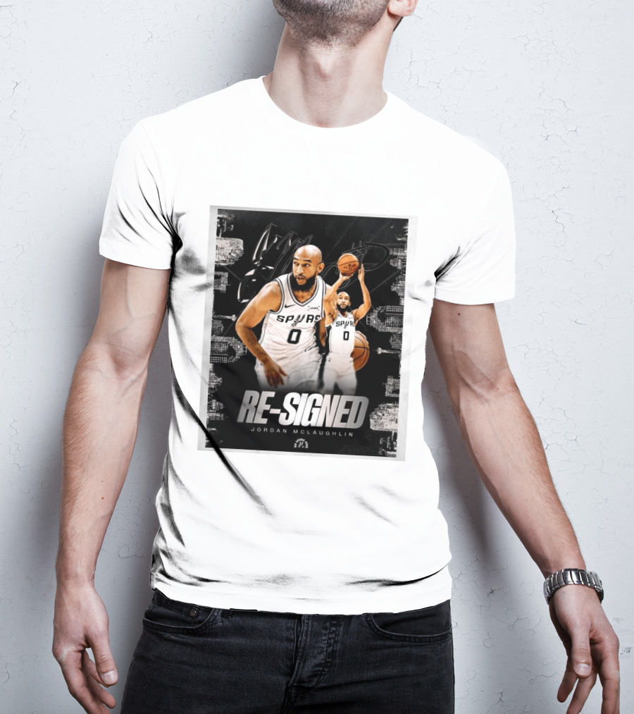 Re Signed Jordan McLaughlin Spurs Basketball San Antonio T-Shirt