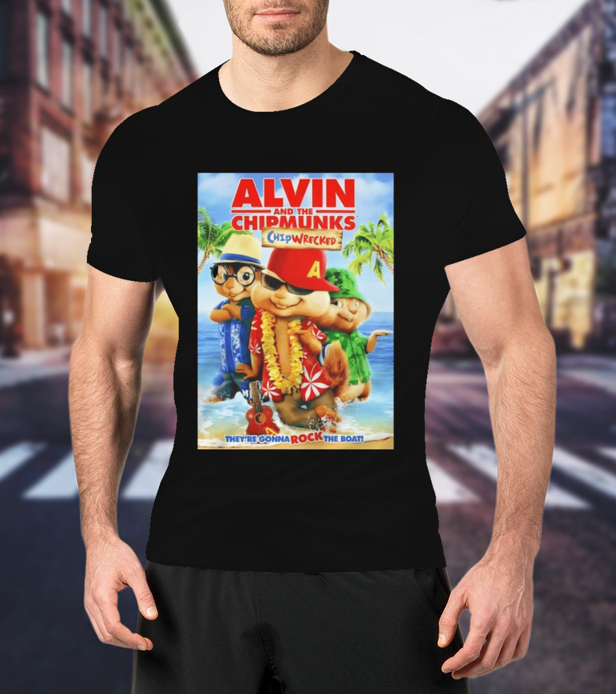 Alvin And The Chipmunks Chipwrecked They're Gonna Rock The Boat Beach Adventure T-Shirt