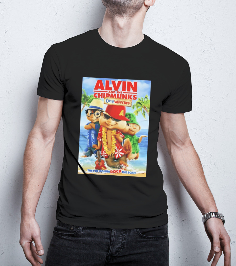 Alvin And The Chipmunks Chipwrecked They're Gonna Rock The Boat Beach Adventure T-Shirt