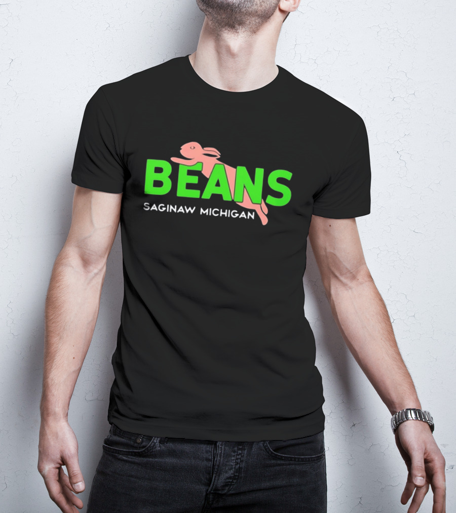 Beans Saginaw Michigan Pink Rabbit T-Shirt