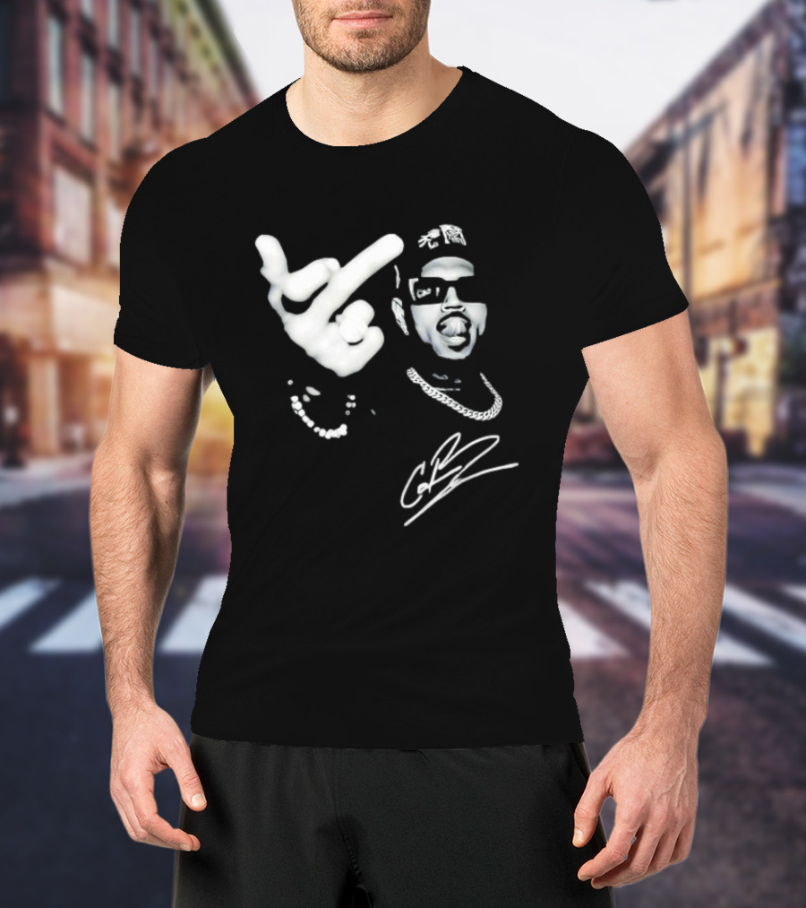 Chris Brown Middle Finger CB Signature T-Shirt