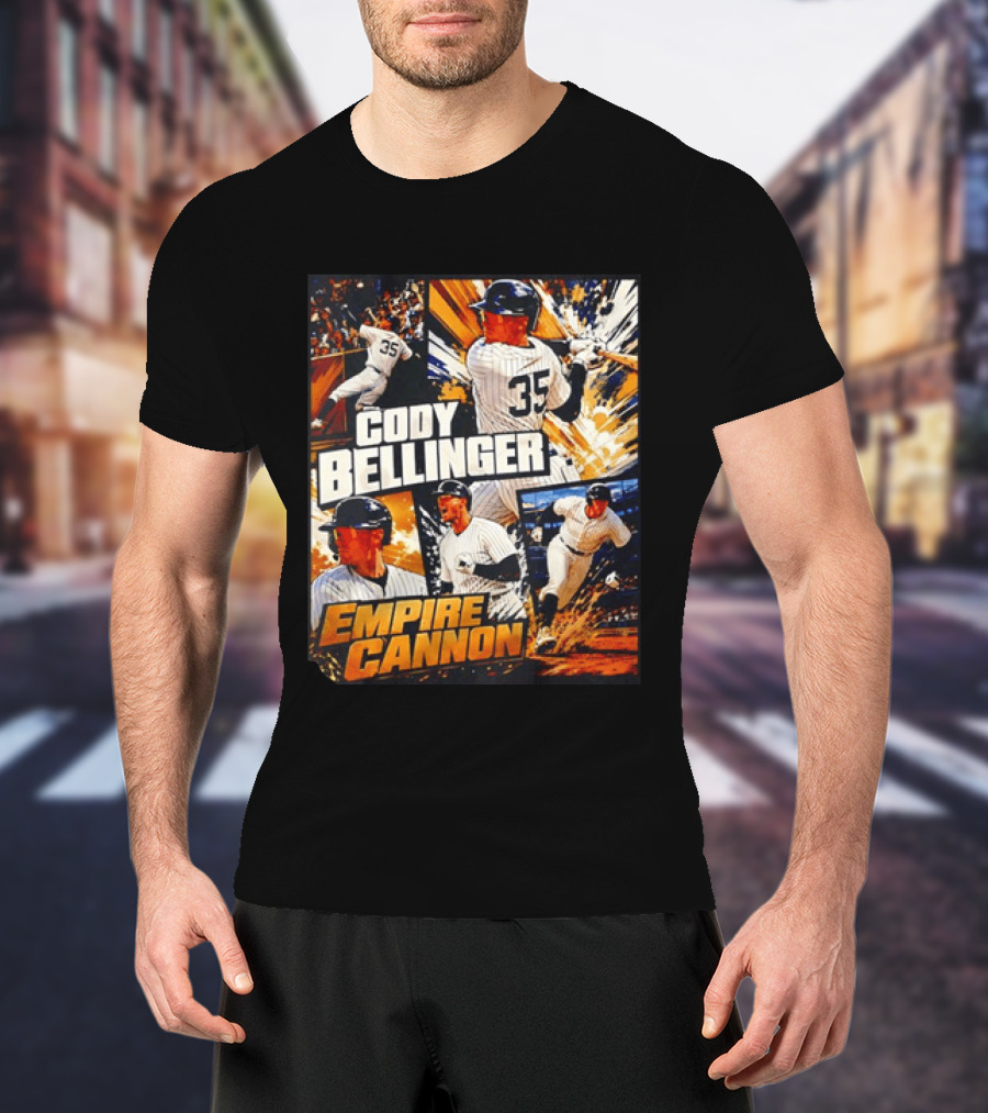 Cody Bellinger Empire Cannon 35 Baseball Action Collage T-Shirt