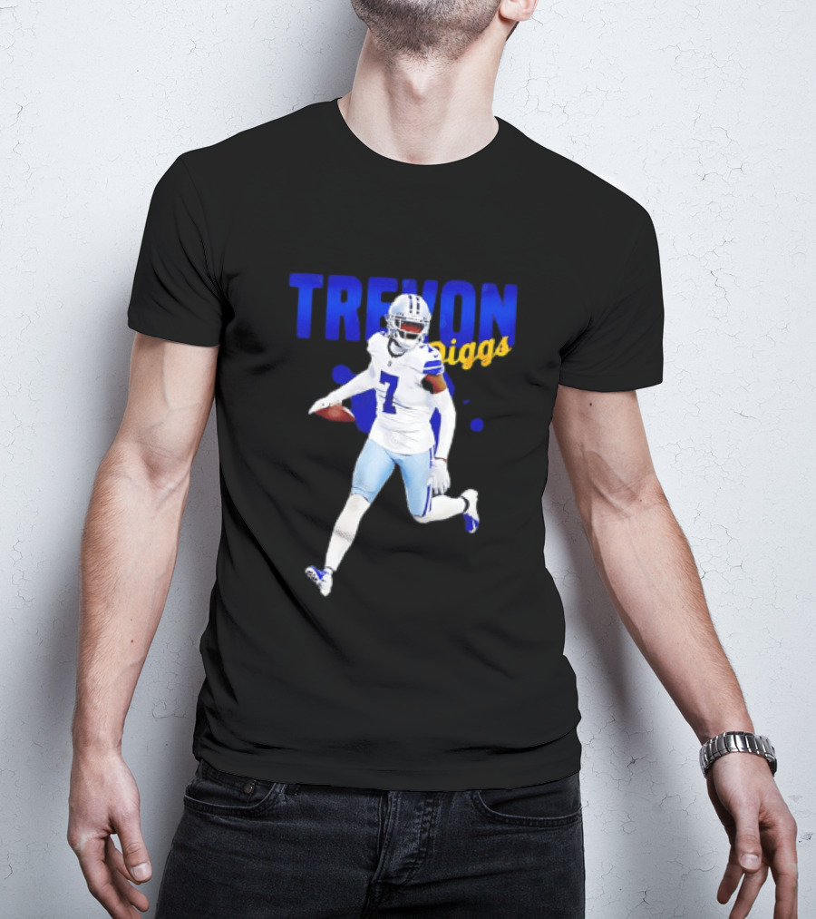 Trevon Diggs Dallas Cowboys Number 7 Running With Football T-Shirt